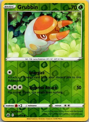 Pokémon-Karte Grubbin Mabula 015/159 Zenit der Könige