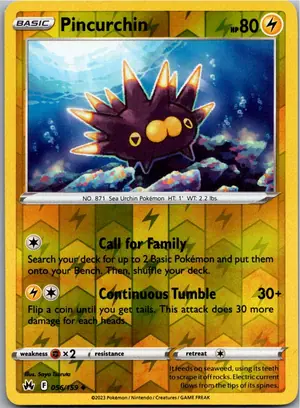 Pokémon-Karte Pincurchin Britzigel 056/159 Zenit der Könige