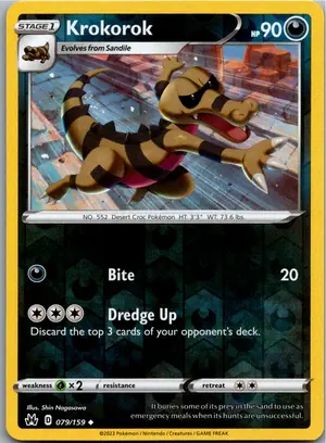 Pokémon-Karte Krokorok Rokkaiman 079/159 Zenit der Könige