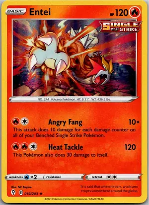 Pokémon-Karte Entei 019/203 Drachenwandel