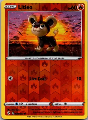 Pokémon-Karte Litleo Leufeo 022/203 Drachenwandel