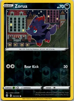 Pokémon-Karte Zorua 102/203 Drachenwandel