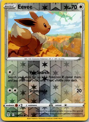Pokémon-Karte Eevee Evoli 125/203 Drachenwandel