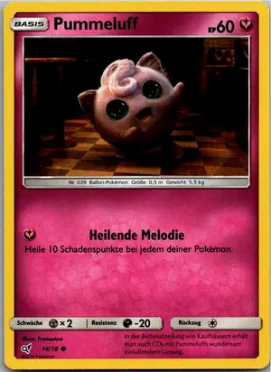 Pokémon-Karte Pummeluff 14/18 Meisterdetektiv Pikachu