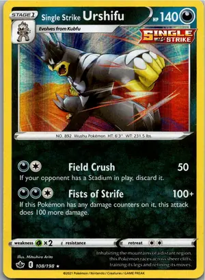 Pokémon-Karte Single Strike Urshifu 108/198 Schaurige Herrschaft