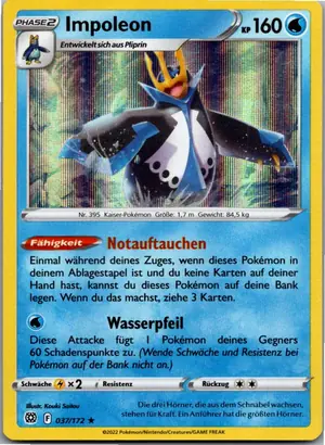 Pokémon-Karte Impoleon 037/172 Strahlende Sterne
