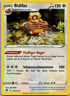 Pokémon-Karte Bidifas 121/172 Strahlende Sterne