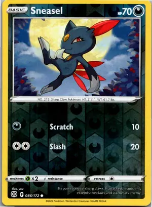 Pokémon-Karte Sneasel Sniebel 086/172 Strahlende Sterne