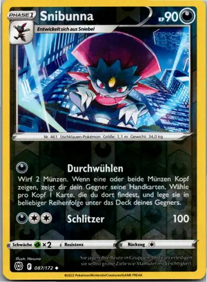 Pokémon-Karte Snibunna 087/172 Strahlende Sterne