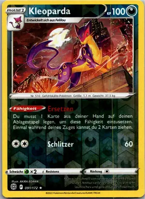 Pokémon-Karte Kleoparda 091/172 Strahlende Sterne