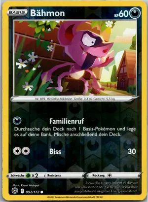 Pokémon-Karte Bähmon 092/172 Strahlende Sterne