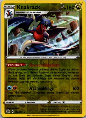 Pokémon-Karte Knakrack 109/172 Strahlende Sterne