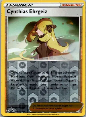 Pokémon-Karte Cynthias Ehrgeiz 138/172 Strahlende Sterne