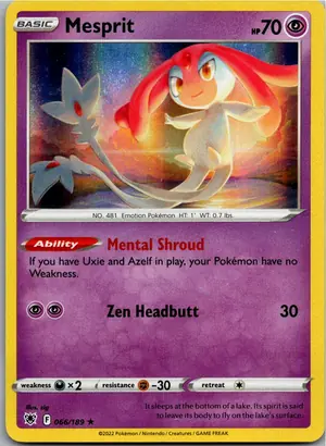 Pokémon-Karte Mesprit Vesprit 066/189 Astralglanz