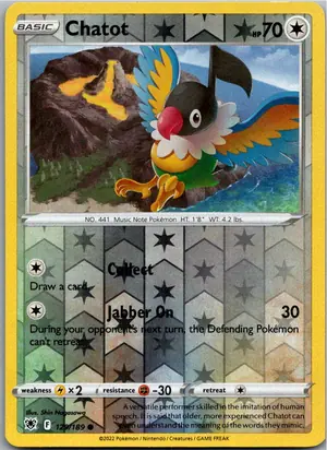 Pokémon-Karte Chatot Plaudagei 129/189 Astralglanz