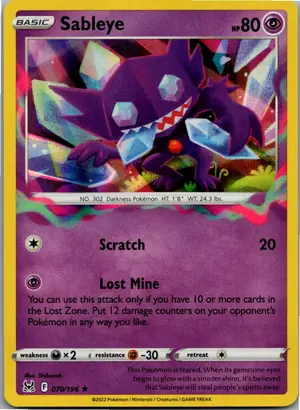 Pokémon-Karte Sableye Zobiris 070/196 Verlorener Ursprung