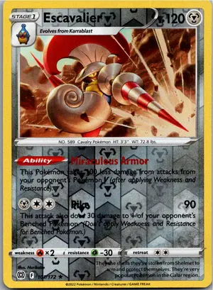 Pokémon-Karte Escavalier Cavalanzas 101/172 Strahlende Sterne