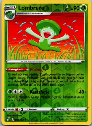 Pokémon-Karte Lombrero 008/192 Clash der Rebellen