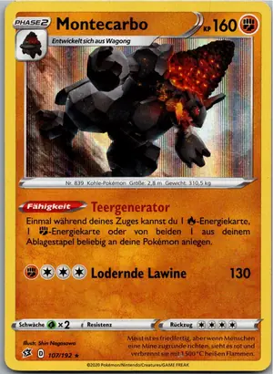 Pokémon-Karte Montecarbo 107/192 Clash der Rebellen