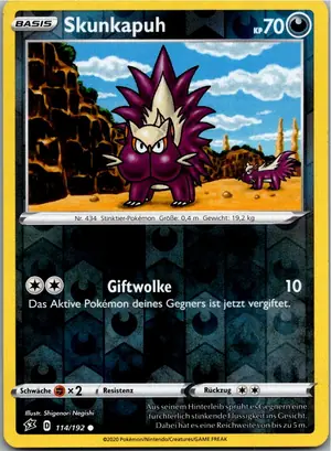 Pokémon-Karte Skunkapuh 114/192 Clash der Rebellen