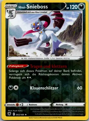 Pokémon-Karte Hisui-Snieboss 093/189 Astralglanz