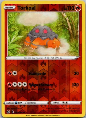 Pokémon-Karte Torkoal Qurtel 023/196 Verlorener Ursprung