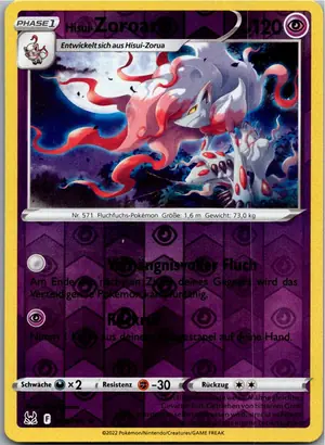 Pokémon-Karte Hisui-Zoroark 076/196 Verlorener Ursprung