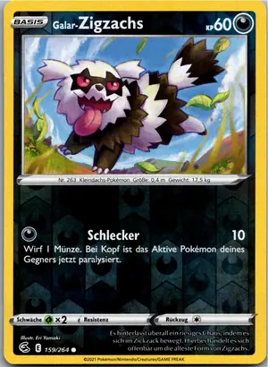 Pokémon-Karte Galar-Zigzachs 159/264 Fusionsangriff