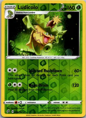 Pokémon-Karte Ludicolo Kappalores 009/192 Clash der Rebellen