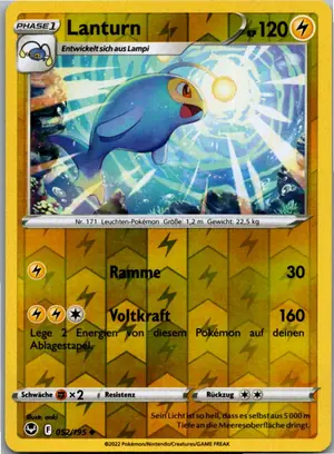 Pokémon-Karte Lanturn 052/195 Silberne Sturmwinde