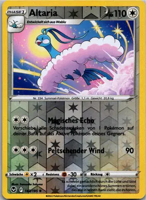 Pokémon-Karte Altaria 143/195 Silberne Sturmwinde
