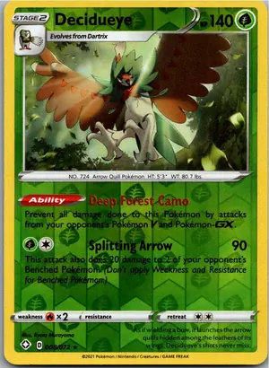 Pokémon-Karte Decidueye Silvarro 008/072 Glänzendes Schicksal