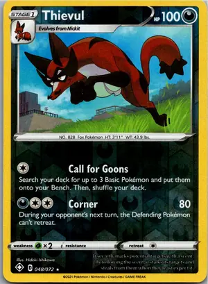 Pokémon-Karte Thievul Gaunux 048/072 Glänzendes Schicksal