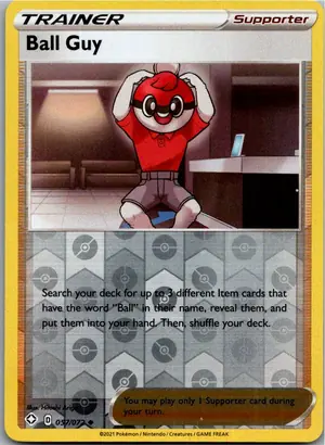 Pokémon-Karte Ball Guy Ballduin 057/072 Glänzendes Schicksal