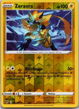Pokémon-Karte Zeraora 061/185 Farbenschock
