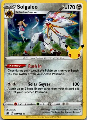 Pokémon-Karte Solgaleo 021/025 Celebrations