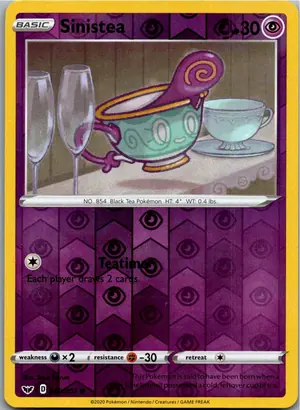 Pokémon-Karte Sinistea Fatalitee 089/202 Schwert & Schild