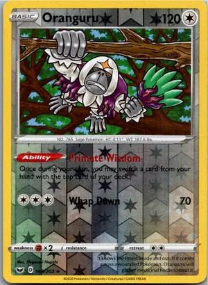 Pokémon-Karte Oranguru Kommandutan 148/202 Schwert & Schild