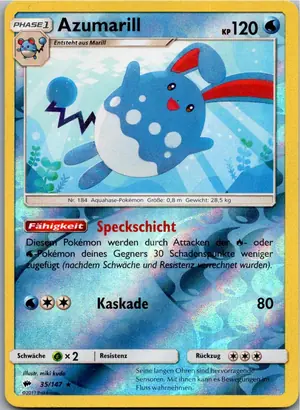 Pokémon-Karte Azumarill 35/147 Nacht in Flammen