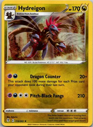 Pokémon-Karte Hydreigon Trikephalo 115/203 Drachenwandel