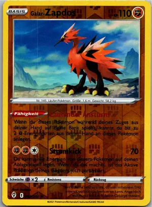 Pokémon-Karte Galar-Zapdos 082/203 Drachenwandel