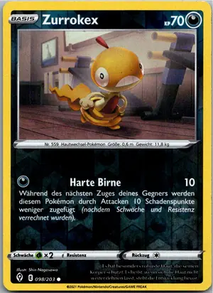 Pokémon-Karte Zurrokex 098/203 Drachenwandel