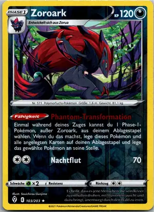 Pokémon-Karte Zoroark 103/203 Drachenwandel