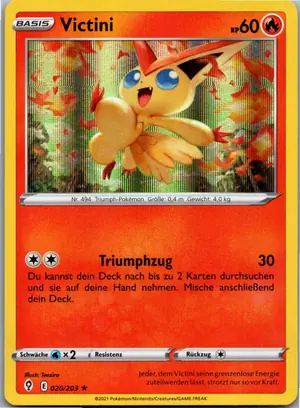 Pokémon-Karte Victini 020/203 Drachenwandel