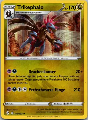 Pokémon-Karte Trikephalo 115/203 Drachenwandel
