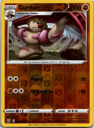 Pokémon-Karte Gurdurr Strepoli 074/163 Kampfstile