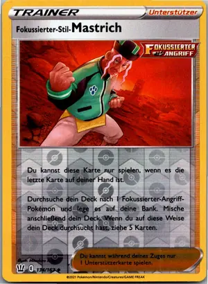 Pokémon-Karte Fokussierter-Stil-Mastrich 134/163 Kampfstile