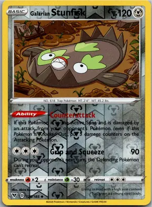 Pokémon-Karte Galarian Stunfisk 125/185 Farbenschock