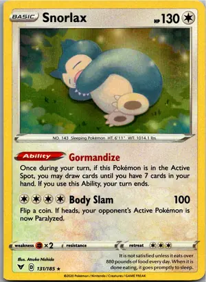 Pokémon-Karte Snorlax Relaxo 131/185 Farbenschock
