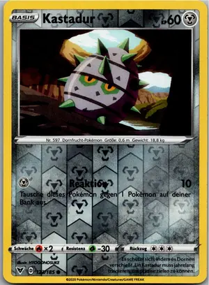 Pokémon-Karte Kastadur 123/185 Farbenschock